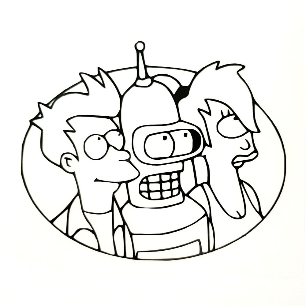 Cartoon vinyl Decal Futurama Sticker Car Window Laptop Decal 3.5 inch